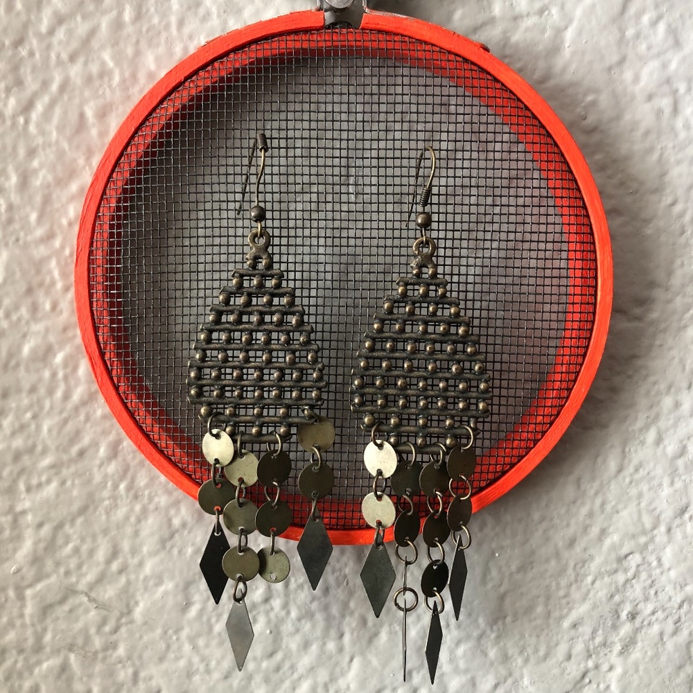 Bronze Chandelier Teardrop Earrings